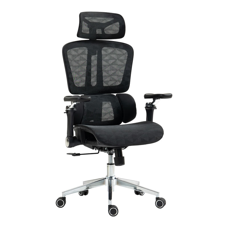 Scaun de birou manager Jeffer pakoworld, plasa, negru, 67x62x115-125cm Scaun de birou manager Jeffer pakoworld, plasa, negru, 67x62x115-125cm