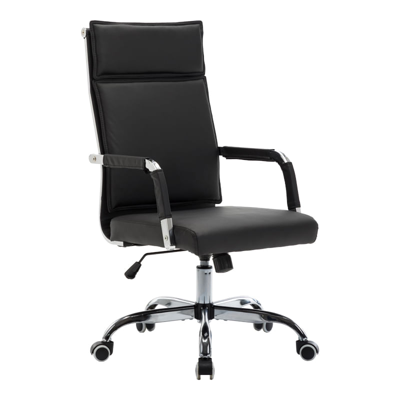 Scaun de birou executiv Mavel pakoworld din piele PU, culoare neagra, 55x62x100-110cm Scaun de birou executiv Mavel pakoworld din piele PU, culoare neagră, 55x62x100-110cm