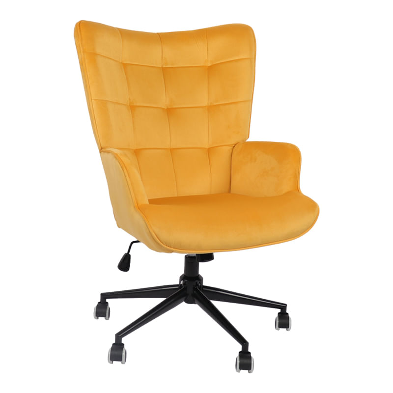Scaun directorial Lobima pakoworld, pivotant, birou, catifea galbena, 68x71x105-112cm Scaun directorial Lobima pakoworld, pivotant, birou, catifea galbena, 68x71x105-112cm