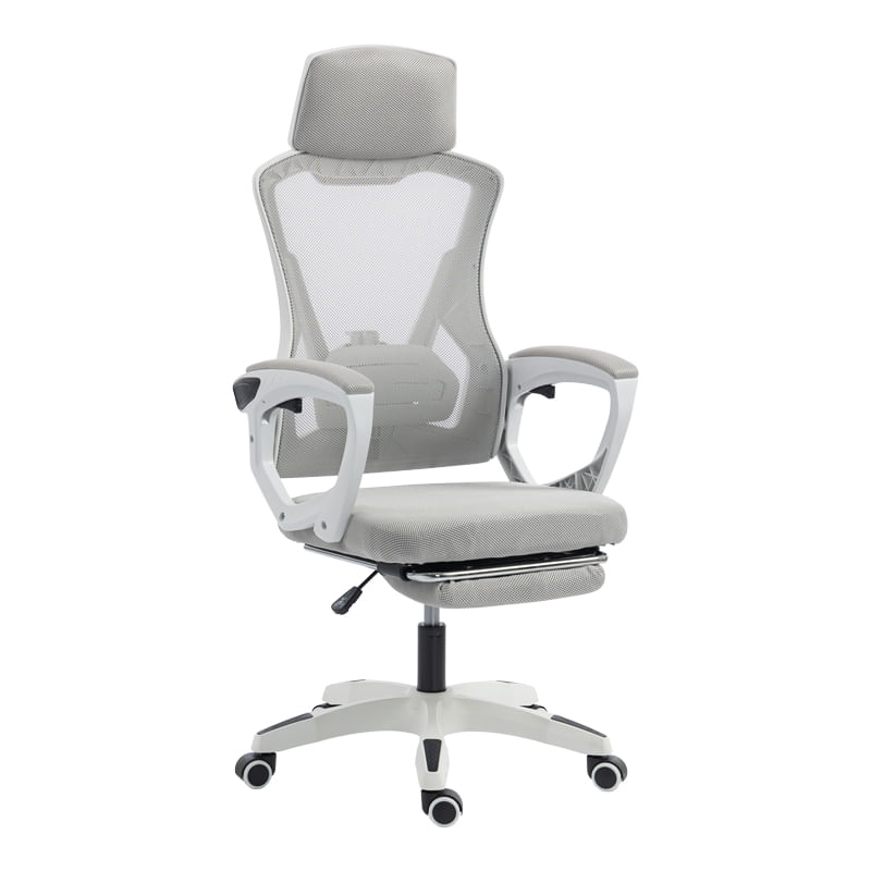 Scaun de birou pentru manager cu bancheta Meton pakoworld alb - plasa gri 48x60x118-128cm Scaun de birou pentru manager cu banchetă Meton pakoworld alb - plasa gri 48x60x118-128cm