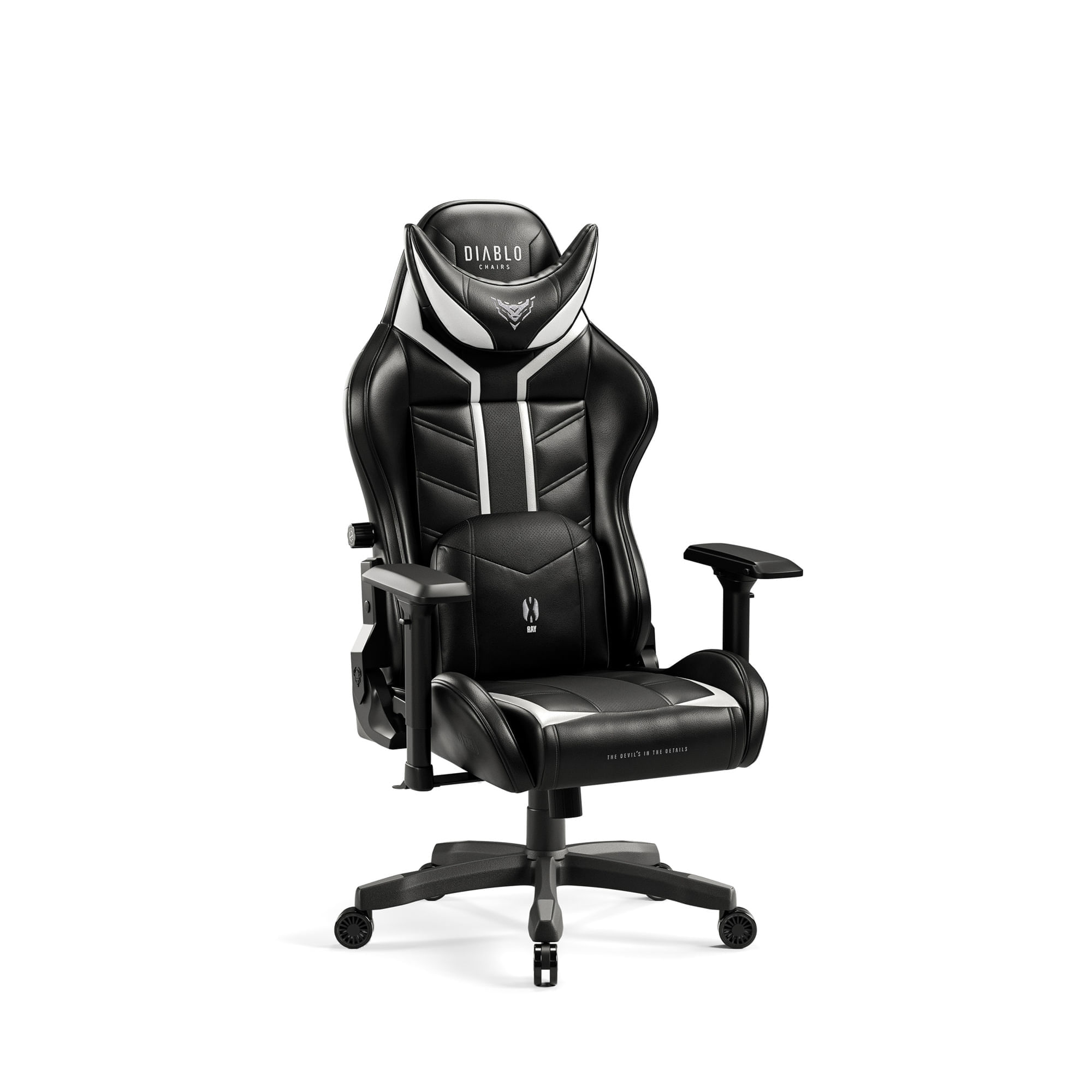 Scaun gaming copii Diablo X-Ray 2.0 Small Size, Negru-alb Scaun gaming copii Diablo X-Ray 2.0 Small Size, Negru-alb
