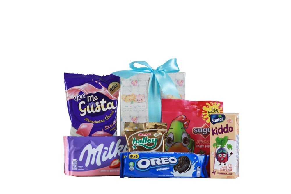Pachet cadou copii 1 Iunie dulciuri si suc 600 g ambalat în cutie Pachet cadou copii 1 Iunie dulciuri si suc 600 g ambalat în cutie