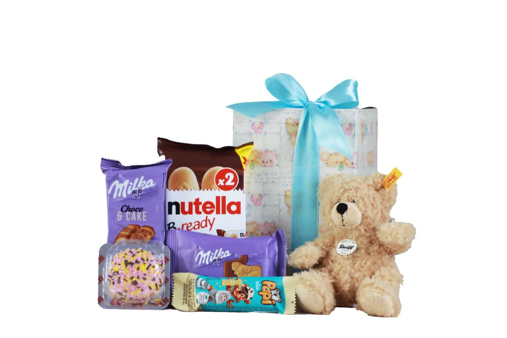 Pachet cadou copii 1 Iunie dulciuri 162 g si ursulet Steiff ambalat în cutie Pachet cadou copii 1 Iunie dulciuri 162 g si ursulet Steiff ambalat în cutie
