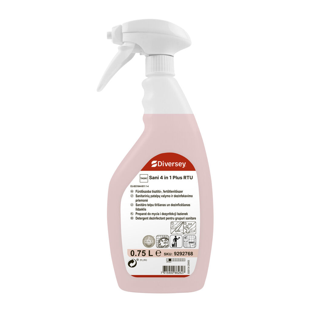 Detergent spray grupuri sanitare Diversey Taski Sani 4in1Plus RTU 750 ml Detergent spray grupuri sanitare Diversey Taski Sani 4in1Plus RTU 7...