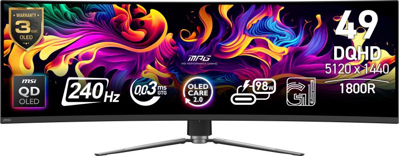 MSI MPG 491CQPX QD-OLED computer monitor MSI MPG 491CQPX QD-OLED computer monitor