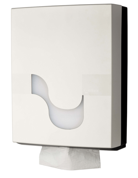 Dispenser manual pentru șervețele pliate V-Fold Megamini ABS alb/gri Celtex Dispenser manual pentru șervețele pliate V-Fold Megamini ABS alb/gri Celtex