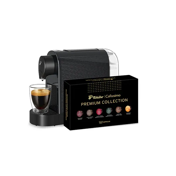 Aparat de cafea Tchibo Cafissimo Pure Plus Negru & 60 capsule Premium Collection Aparat de cafea Tchibo Cafissimo Pure Plus Negru & 60 capsule Premium Collection