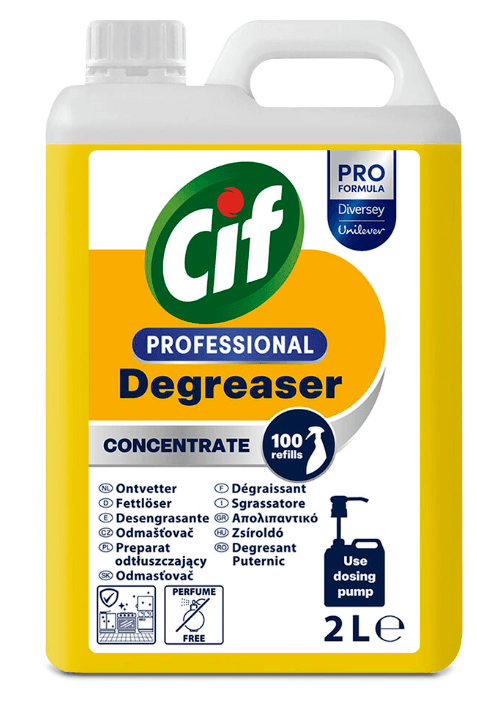 Detergent profesional concentrat CIF degresant pentru bucatarie 2L fara parfum Detergent profesional concentrat CIF degresant pentru bucatar...