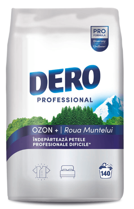 Detergent de rufe profesional Dero OZON+ Roua Muntelui 10.5 kg parfum fresh Detergent de rufe profesional Dero OZON+ Roua Muntelui 10.5 kg p...