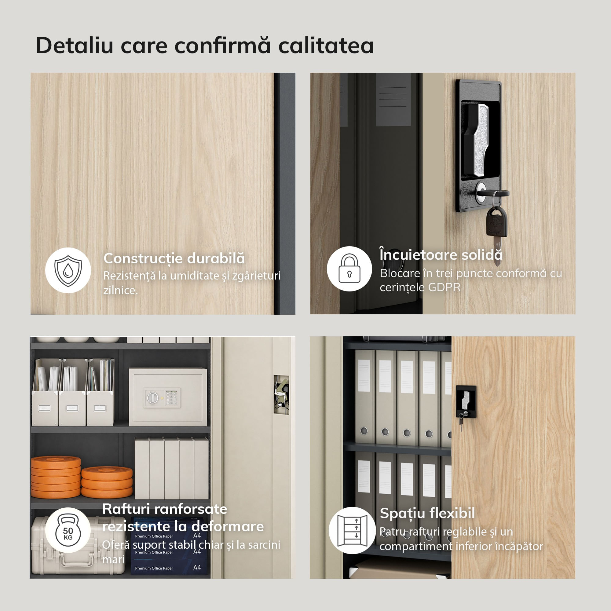 Dulap de birou pentru documente antracit / stejar sonoma: Eco Design JAN 900 x 1850 x 400 mm Dulap de birou pentru documente antracit / stej...