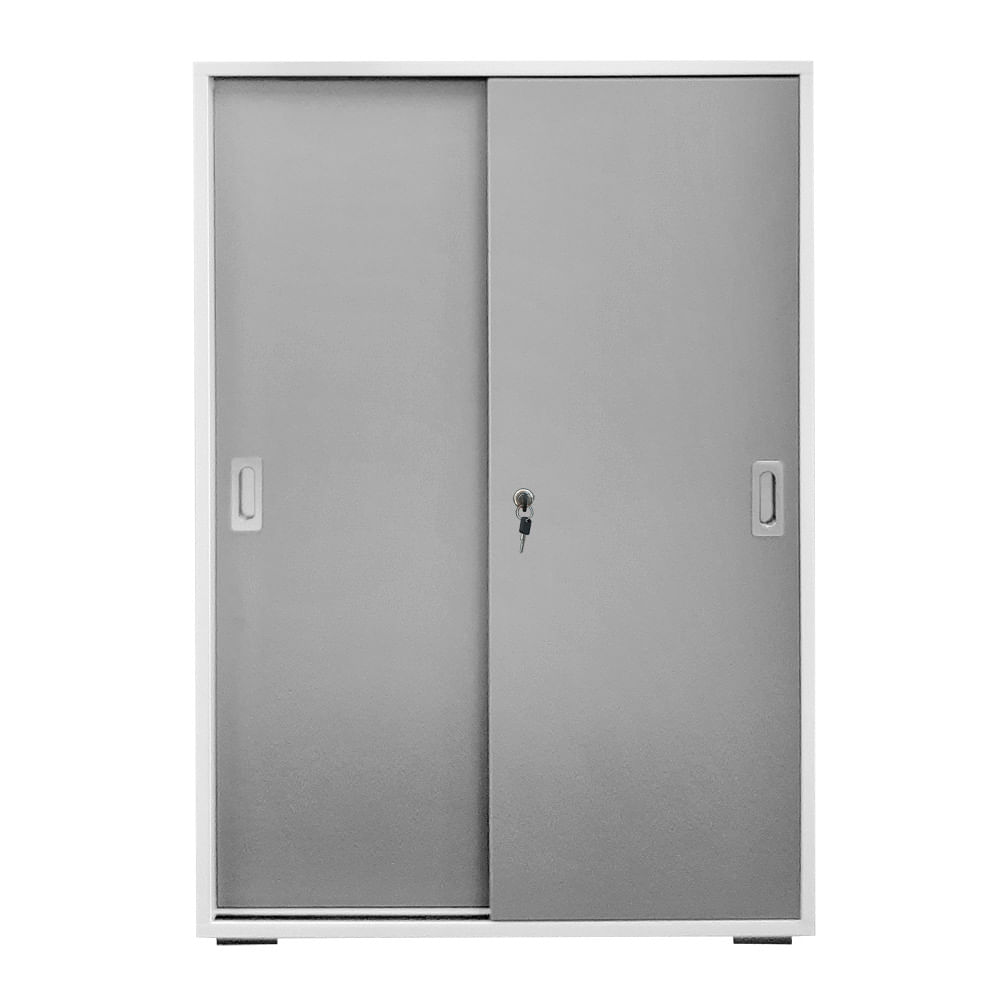 Dulap pentru bibliorafturi PAL alb/gri 80x38x121/201 cm cu uși culisante Dulap pentru bibliorafturi PAL alb/gri 80x38x121/201 cm cu uși culisante înălțime 121 cm