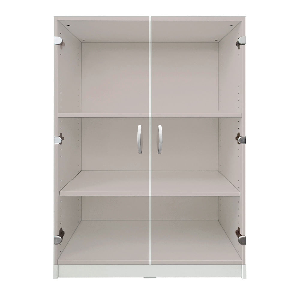 Dulap pentru bibliorafturi PAL alb 80x38x121 cm cu 2 uși din sticlă Dulap pentru bibliorafturi PAL alb 80x38x121 cm cu 2 uși din sticlă