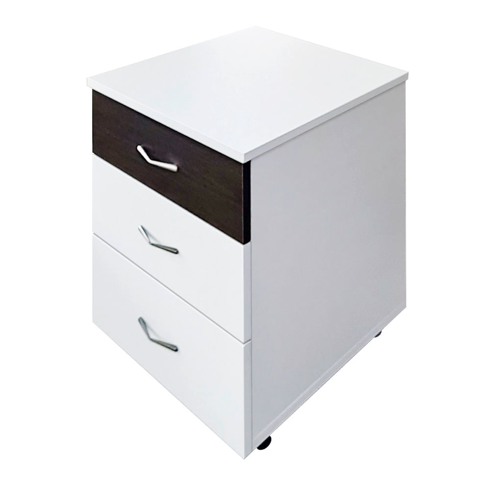 Rollbox PAL alb/wenge 44x52x61 cm 3 sertare cu yală Rollbox PAL alb/wenge 44x52x61 cm 3 sertare cu yală