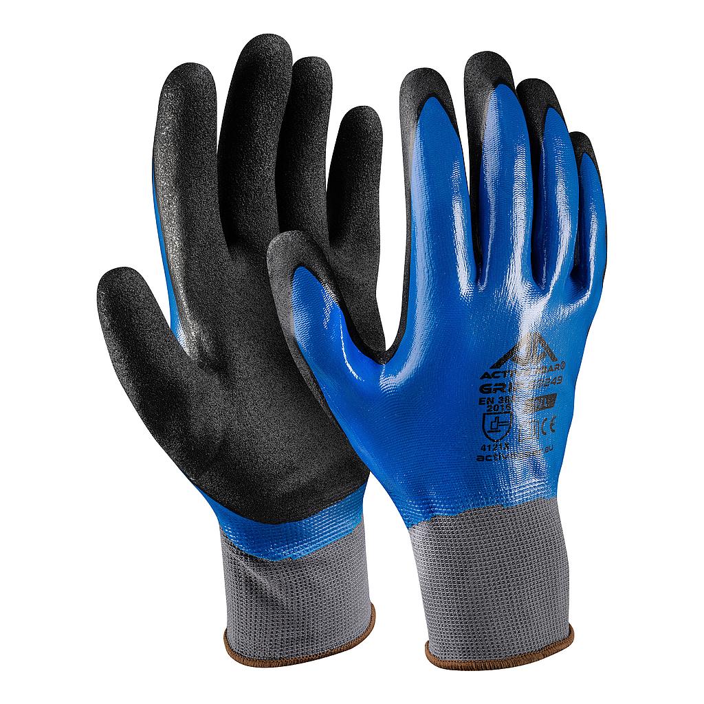 Manusi montaj poliester cu dubla imersie nitril Active Gear marimea 8 Manusi montaj poliester cu dubla imersie nitril Active Gear marimea 8