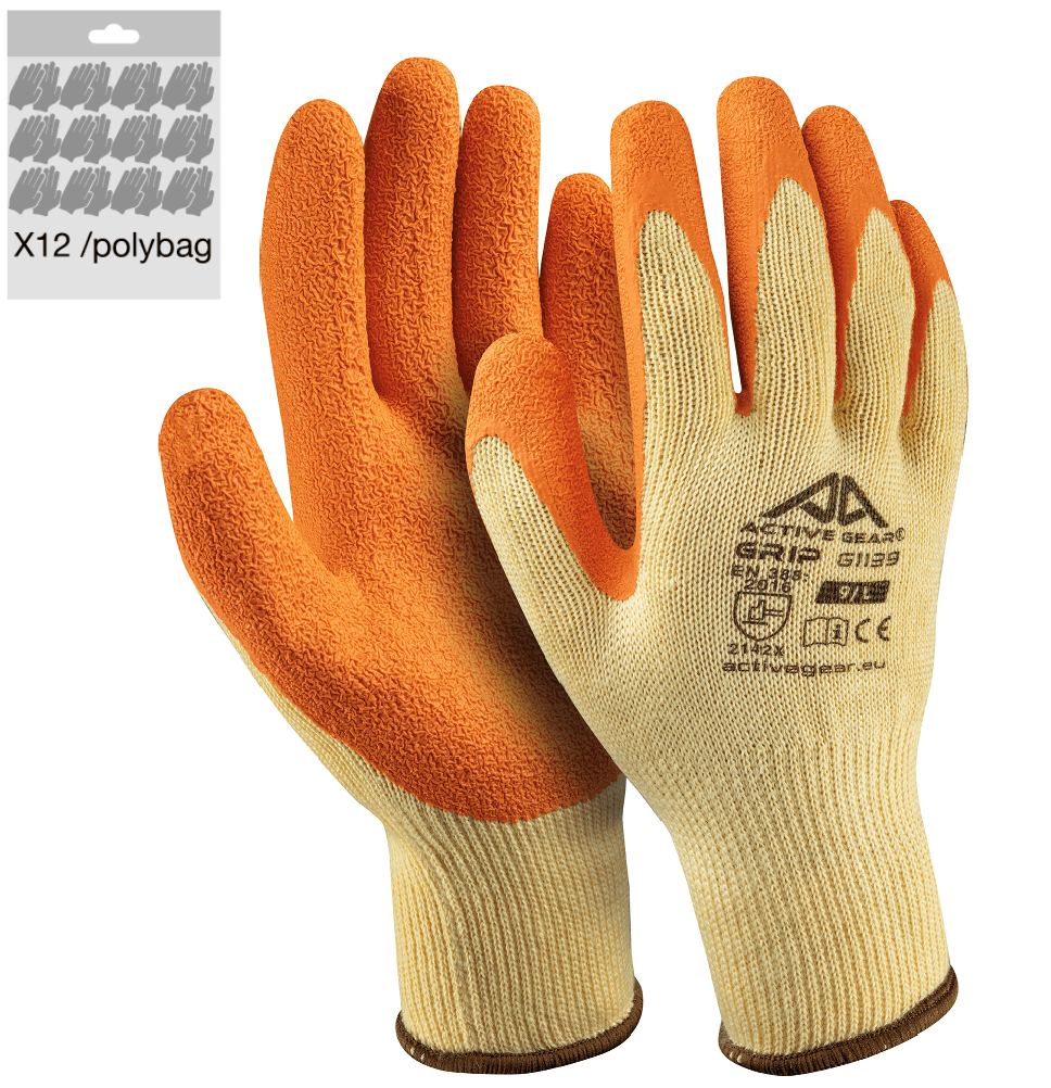Manusi montaj poliester palma imersata latex portocaliu Active Gear Manusi montaj poliester palma imersata latex portocaliu Active Gear 10