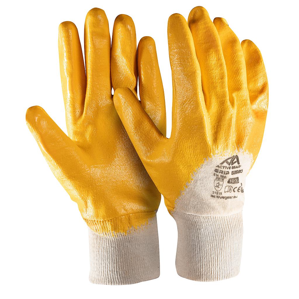 Manusi montaj bumbac imersie 3/4 nitril galben Active Gear Manusi montaj bumbac imersie 3/4 nitril galben Active Gear marime 9