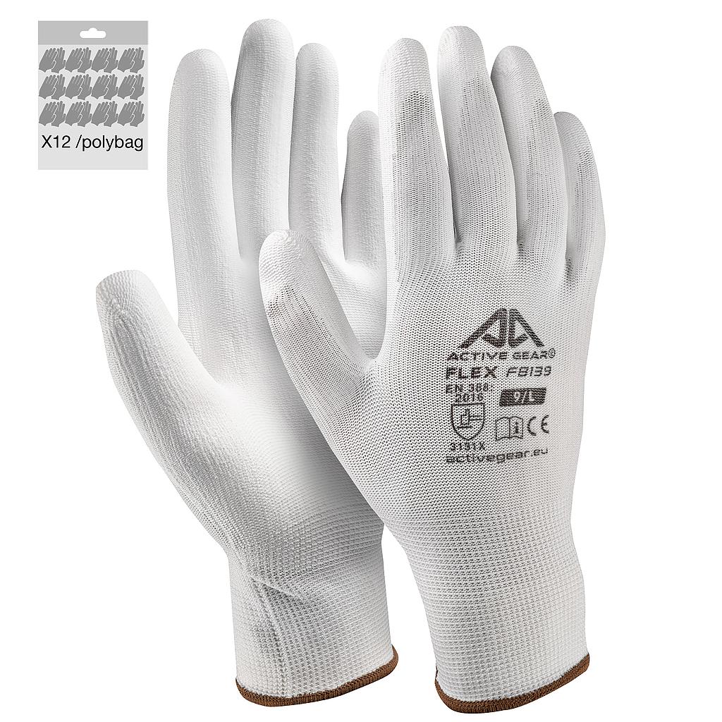 Manusi montaj poliester palma imersata PU alb Active Gear Manusi montaj poliester palma imersata PU alb Active Gear marimea 6