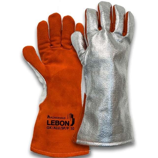 Mănuși protectie termică palmă piele bovină aluminizată Lebon mărimea 10 Mănuși protectie termică palmă piele bovină aluminizată Lebon mărimea 10