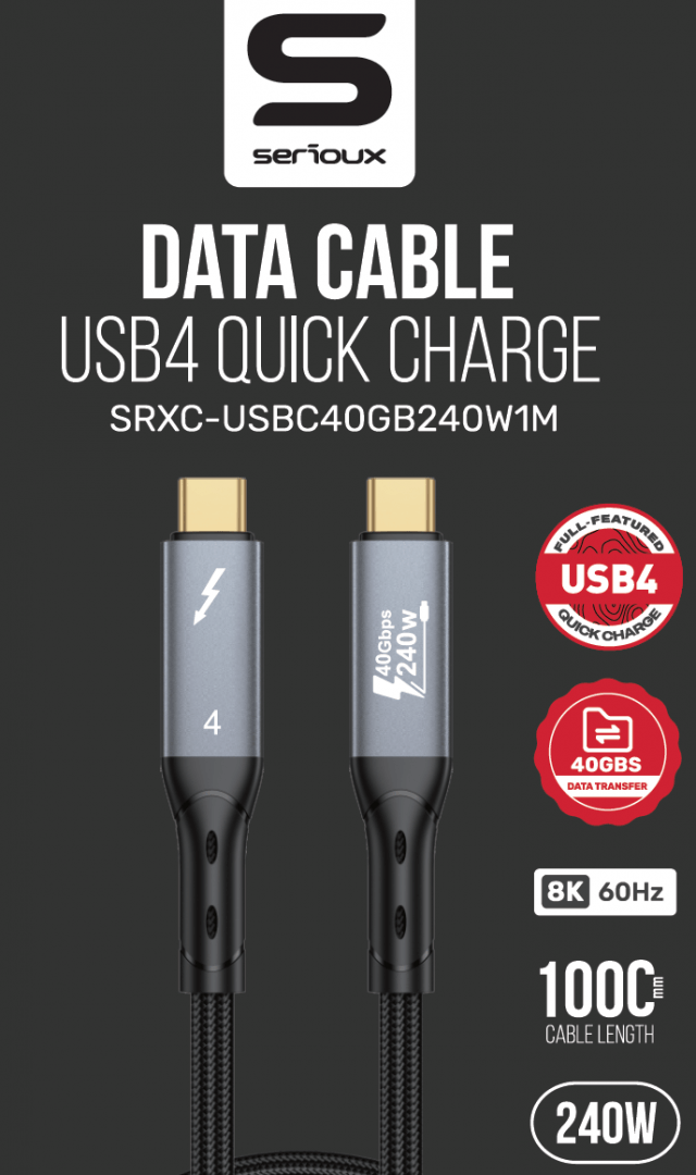 CABLU SERIOUX USB-C TO USB-C NEGRU CABLU SERIOUX USB-C TO USB-C NEGRU