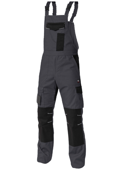 Pantaloni pieptar Tago gri/negru mărimea 3XL Pantaloni pieptar Tago gri/negru mărimea 3XL
