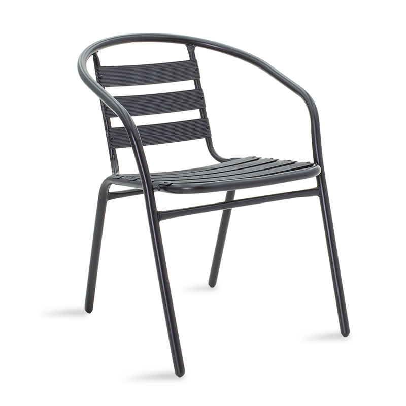 Scaun metalic stivuibil Tade Pakoworld, culoare negru, 54x58x73cm Scaun metalic stivuibil Tade Pakoworld, culoare negru, 54x58x73cm