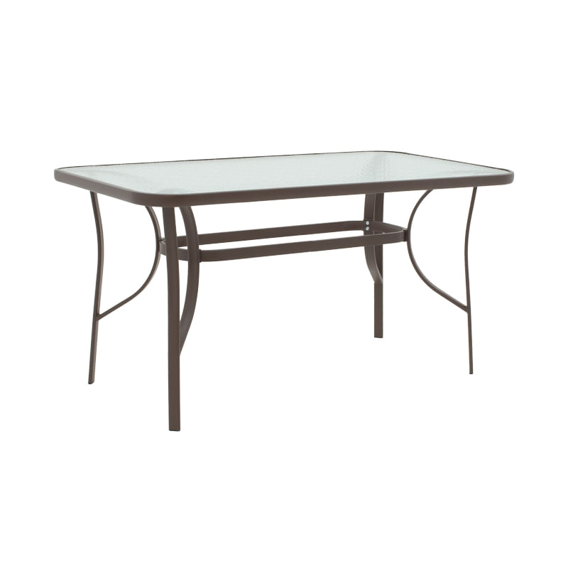 Asigura pakoworld masa metalica maro-sticla 120x70x70cm Asigura pakoworld masa metalica maro-sticla 120x70x70cm