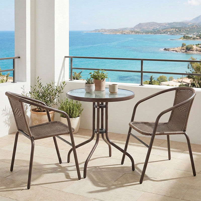 Set masa de dining Obbi-Watson pakoworld, 3 bucati, metal maro - D60x70cm Set masa de dining Obbi-Watson pakoworld, 3 bucati, metal maro - D...