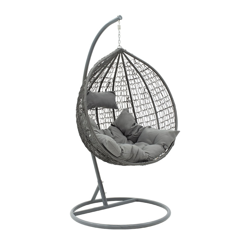 Zafer pakoworld leagan suspendat metal-PP, perna in culoarea gri, 106x103x200cm Zafer pakoworld leagan suspendat metal-PP, perna in culoarea...