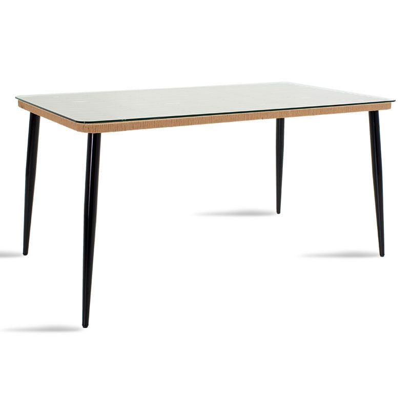 Naoki pakoworld masa de sufragerie metalica negru-pe sticla naturala 160x90x78cm Naoki pakoworld masa de sufragerie metalica negru-pe sticla...