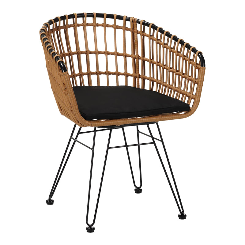 Naoki pakoworld armchair black metal-pe natural Naoki pakoworld armchair black metal-pe natural
