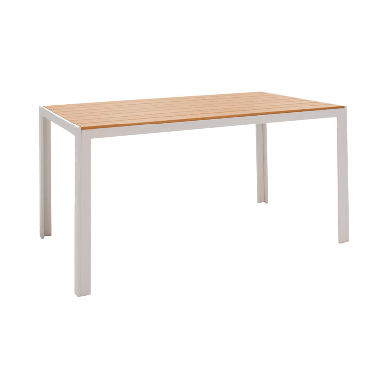 Nares table pakoworld aluminiu alb-placaj natural 140x80x72.5cm Nares table pakoworld aluminiu alb-placaj natural 140x80x72.5cm