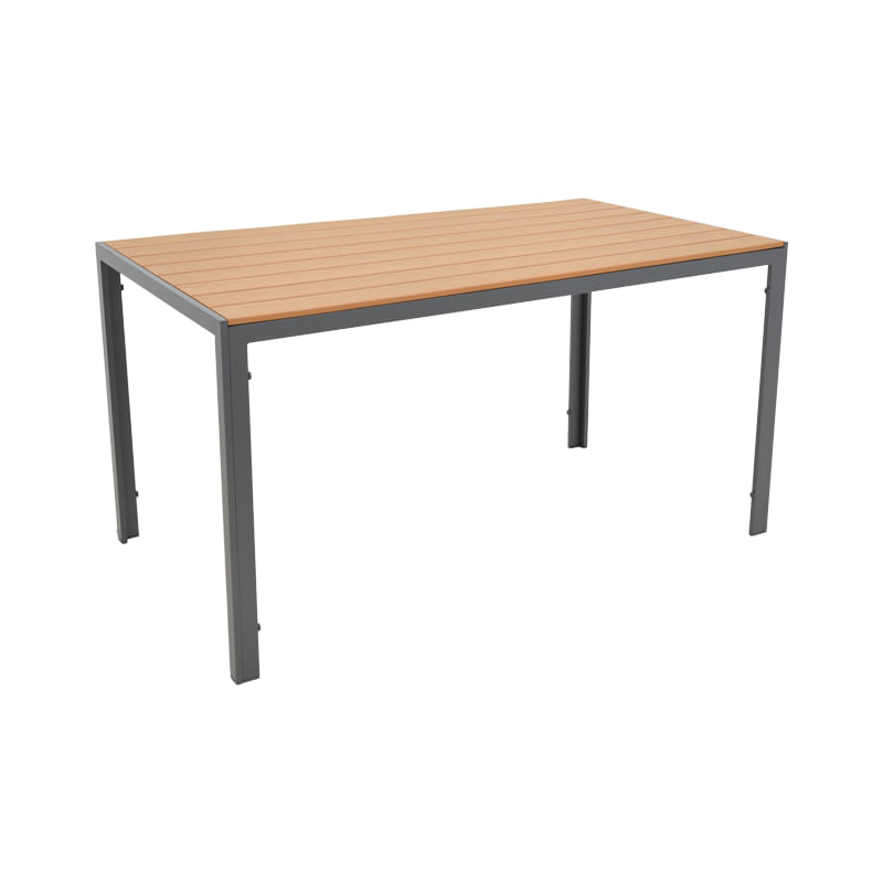 Nares masa pakoworld aluminiu antracit-placaj natural 140x80x72.5cm Nares masa pakoworld aluminiu antracit-placaj natural 140x80x72.5cm