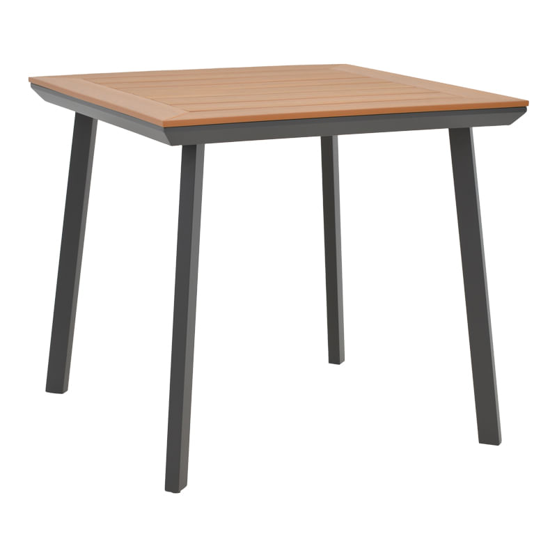 Masa Synergy pakoworld aluminiu antracit-placaj natural 80x80x74cm Masa Synergy pakoworld aluminiu antracit-placaj natural 80x80x74cm