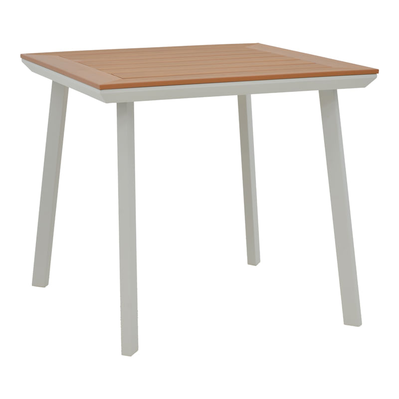 Masa Synergy pakoworld aluminiu alb - placaj natural 80x80x74cm Masa Synergy pakoworld aluminiu alb - placaj natural 80x80x74cm