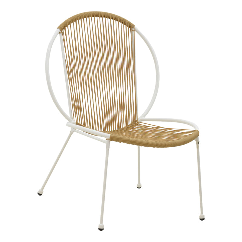 Scaun Dapper Pakoworld metalic alb - pe natural 64.5x71x92.5cm Scaun Dapper Pakoworld metalic alb - pe natural 64.5x71x92.5cm
