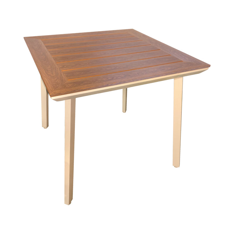 Masa Synergy pakoworld aluminiu cappuccino-placaj natural 80x80x74cm Masa Synergy pakoworld aluminiu cappuccino-placaj natural 80x80x74cm