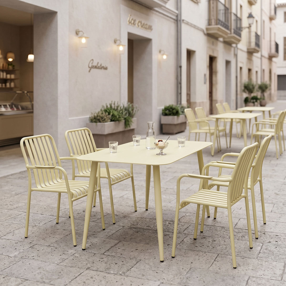 Set de dining Heven Vista pakoworld, set de 5 piese, aluminiu negru, 120x70x72cm Set de dining Heven Vista pakoworld, set de 5 piese, alumin...