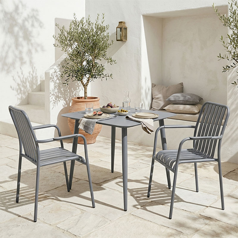 Set de dining Heven Vista pakoworld, set de 3 piese, aluminiu antracit, 80x80x72cm Set de dining Heven Vista pakoworld, set de 3 piese, alum...