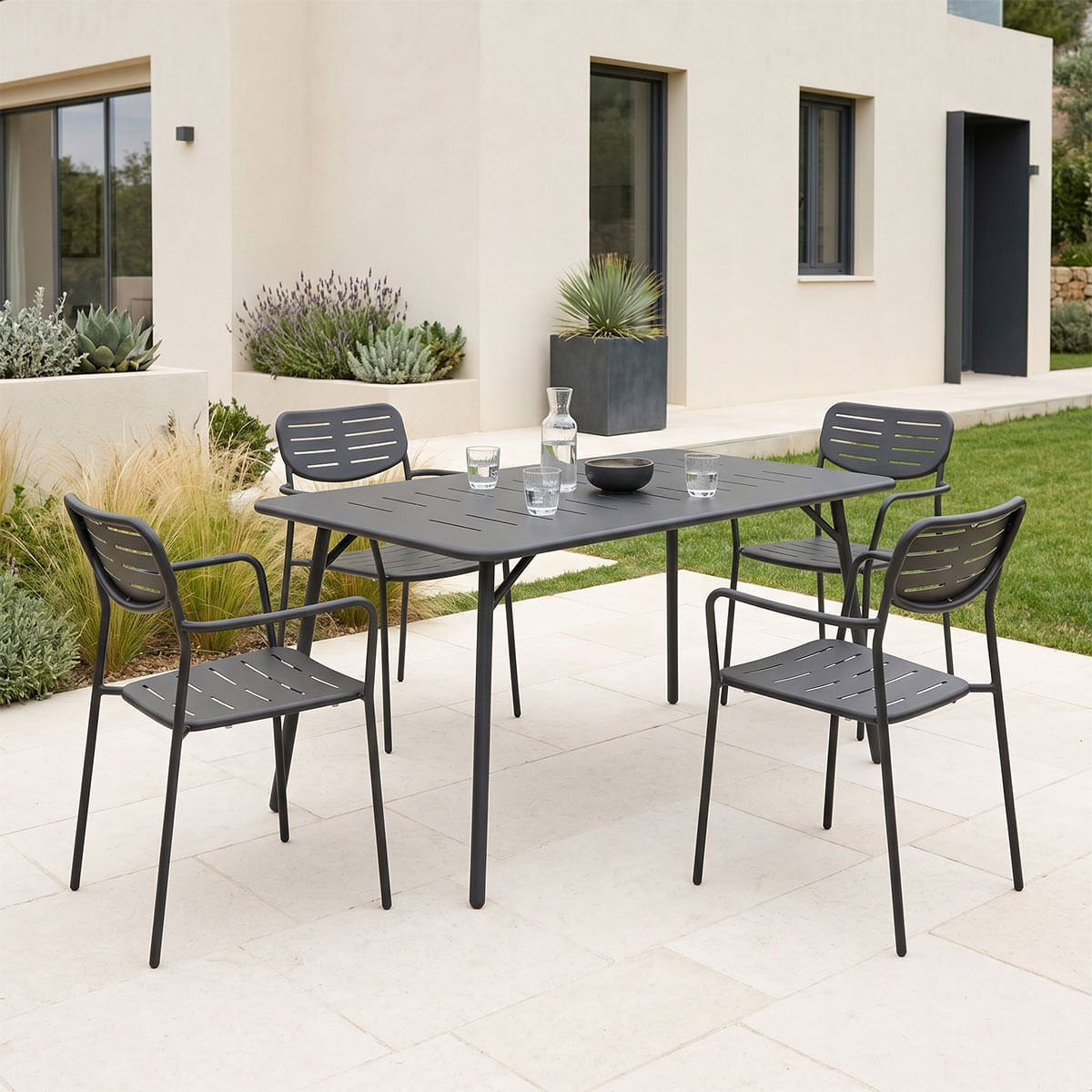 Moraja Deraby pakoworld set de 5 piese, metal negru, 140x80x72cm Moraja Deraby pakoworld set de 5 piese, metal negru, 140x80x72cm