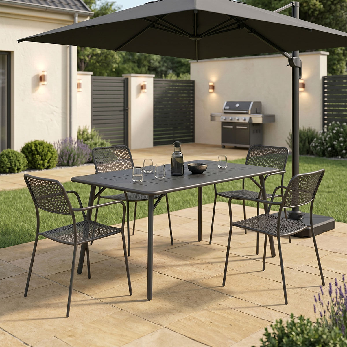 Moraja Federal set pakoworld, 5 piese, metal negru, 140x80x72cm Moraja Federal set pakoworld, 5 piese, metal negru, 140x80x72cm