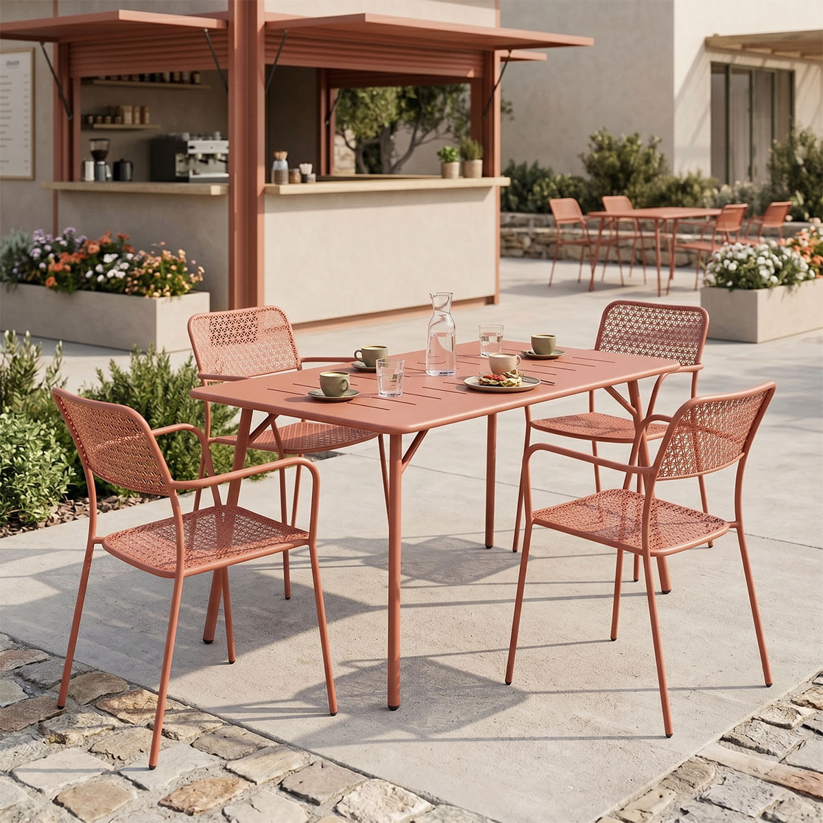 Moraja Federal set pakoworld, 5 piese, teracota, metal, 140x80x72cm Moraja Federal set pakoworld, 5 piese, teracota, metal, 140x80x72cm