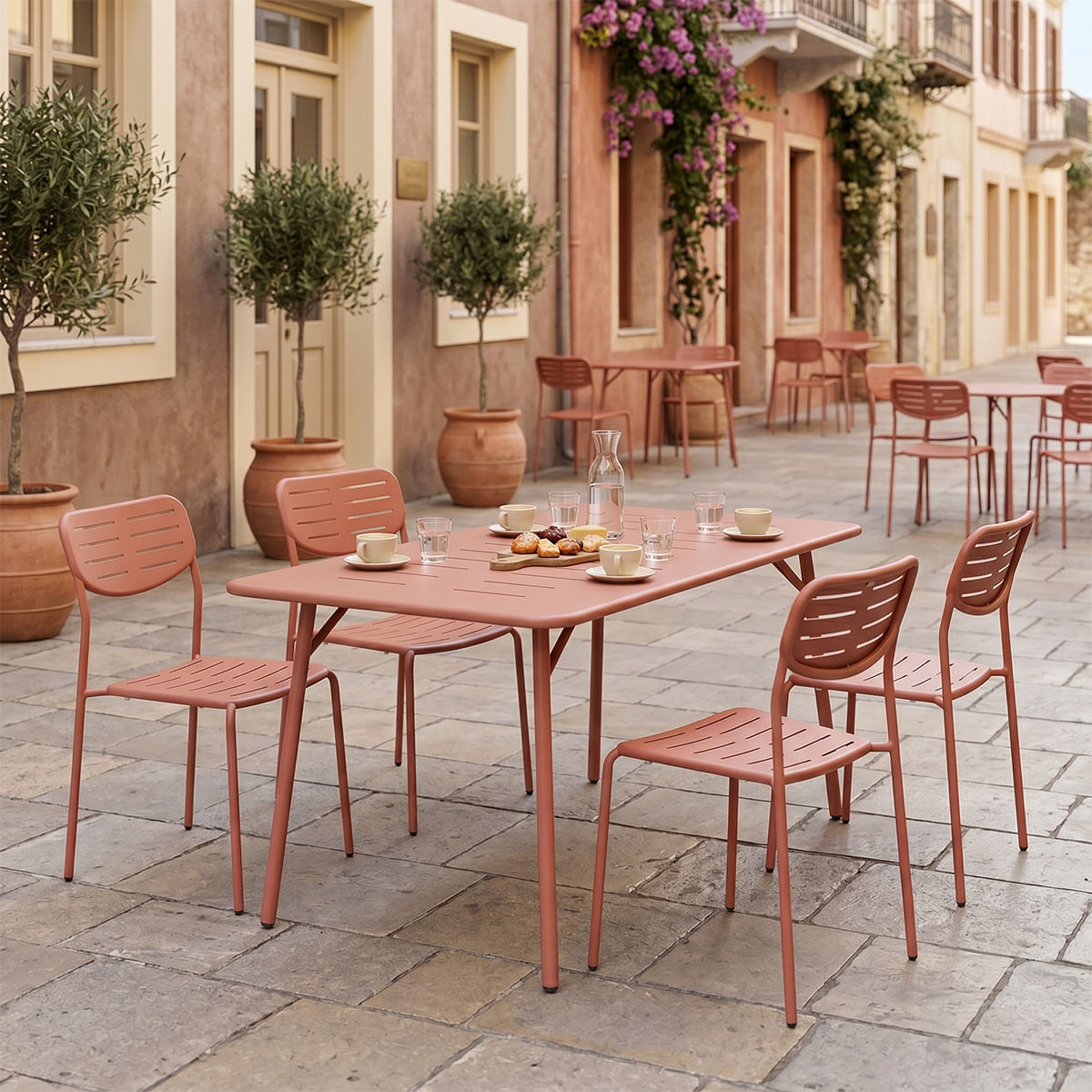Moraja Deraby | pakoworld set de 5 piese teracota metal 140x80x72cm Moraja Deraby | pakoworld set de 5 piese teracota metal 140x80x72cm