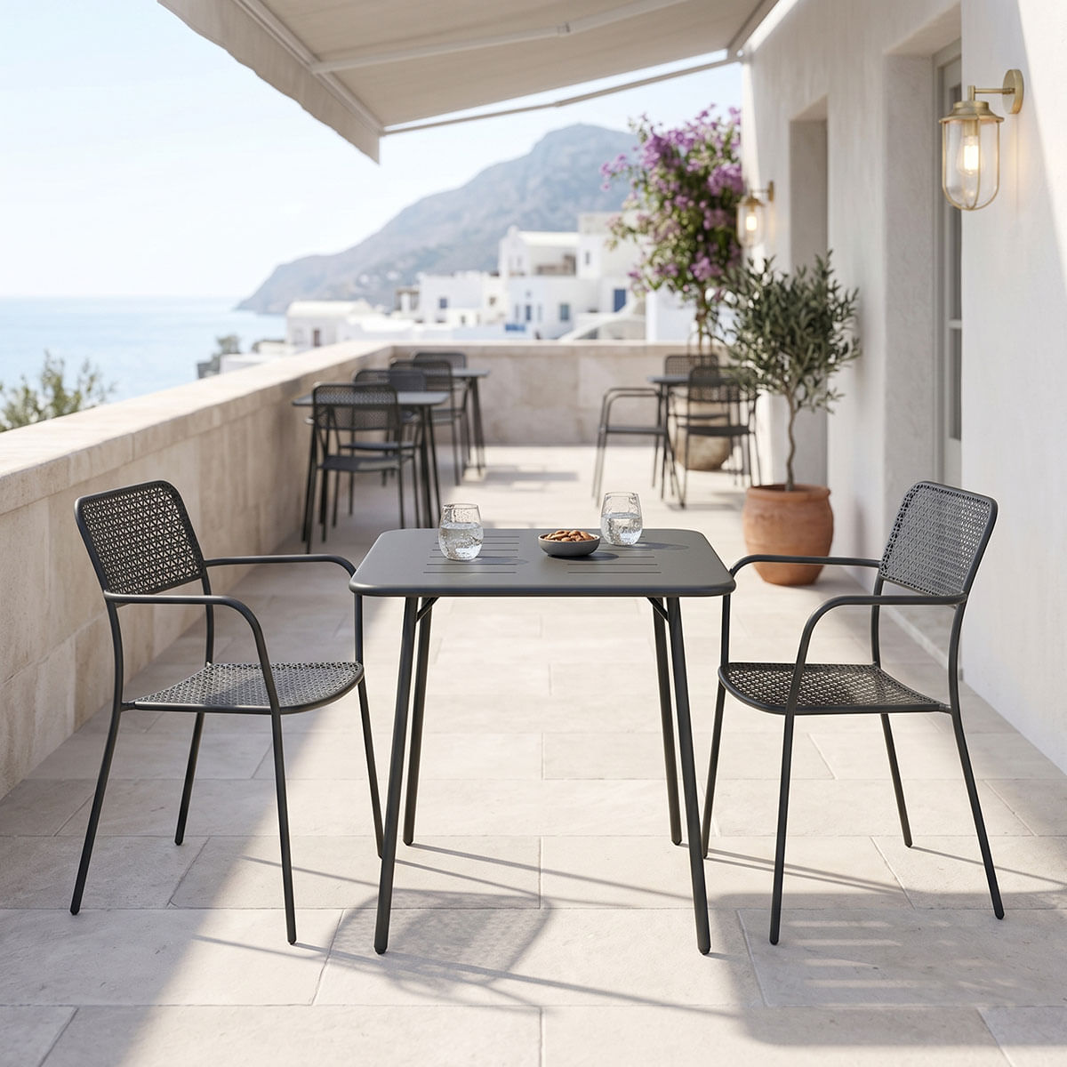 Moraja Federal set pakoworld din 3 piese, metal negru, 70x70x73cm Moraja Federal set pakoworld din 3 piese, metal negru, 70x70x73cm