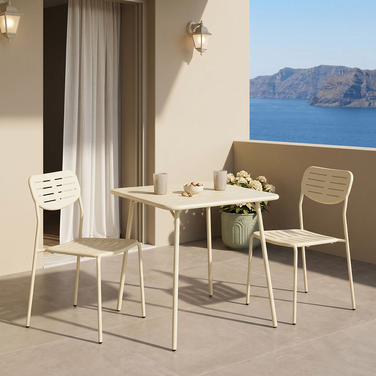 Moraja Deraby I pakoworld set de 3 piese, crem, metal, 70x70x73cm Moraja Deraby I pakoworld set de 3 piese, crem, metal, 70x70x73cm