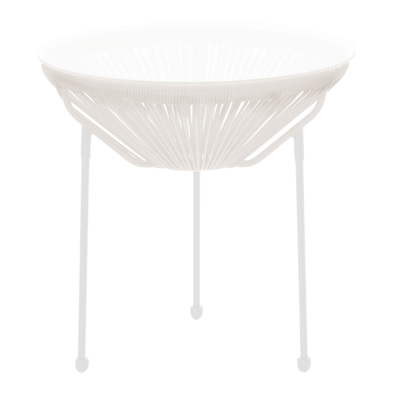 Masa Acapulco Pakoworld metal-PE rattan in nuanta alba D50x52cm Masa Acapulco Pakoworld metal-PE rattan in nuanta alba D50x52cm