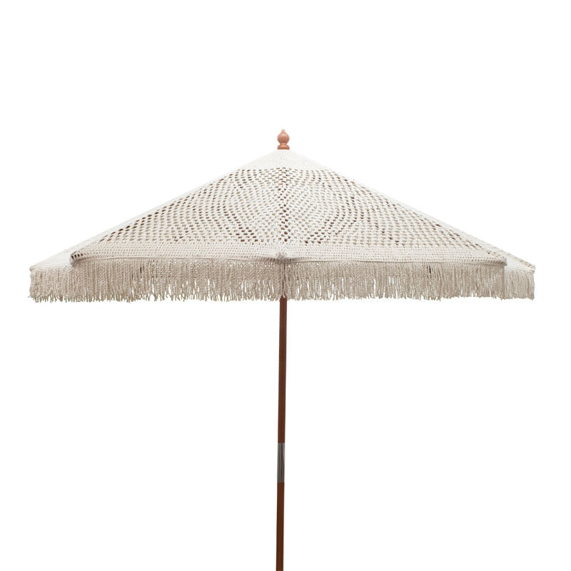 Umdrella Brilie pakoworld macrame din lemn D2.70x2.60 m ecru Umdrella Brilie pakoworld macrame din lemn D2.70x2.60 m ecru