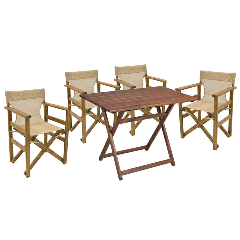 Set masa de dining Retto, 5 piese, lemn de fag solid, nuc-PVC, bej, 100x60x71cm Set masă de dining Retto, 5 piese, lemn de fag solid, nuc-PVC, bej, 100x60x71cm