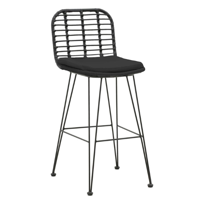 scaunel de bar Naoki Pakoworld cu perna, negru metalic, piciorute negre, 46x56x110 cm scaunel de bar Naoki Pakoworld cu perna, negru metalic...