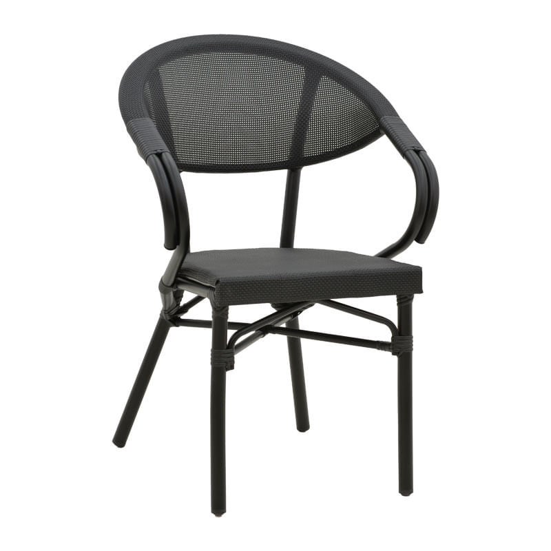 Fotoliu Isaia pakoworld aluminiu negru-textilene negru 57x57x83cm Fotoliu Isaia pakoworld aluminiu negru-textilene negru 57x57x83cm