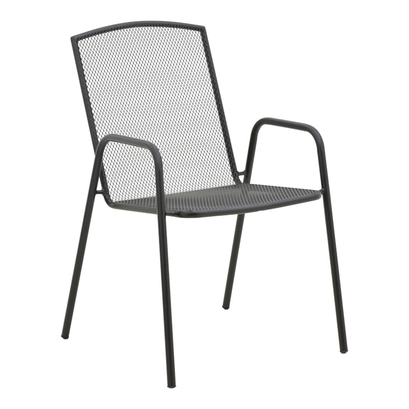Fotoliu Pomedon pakoworld stivuibil negru metal 56x64x87cm Fotoliu Pomedon pakoworld stivuibil negru metal 56x64x87cm